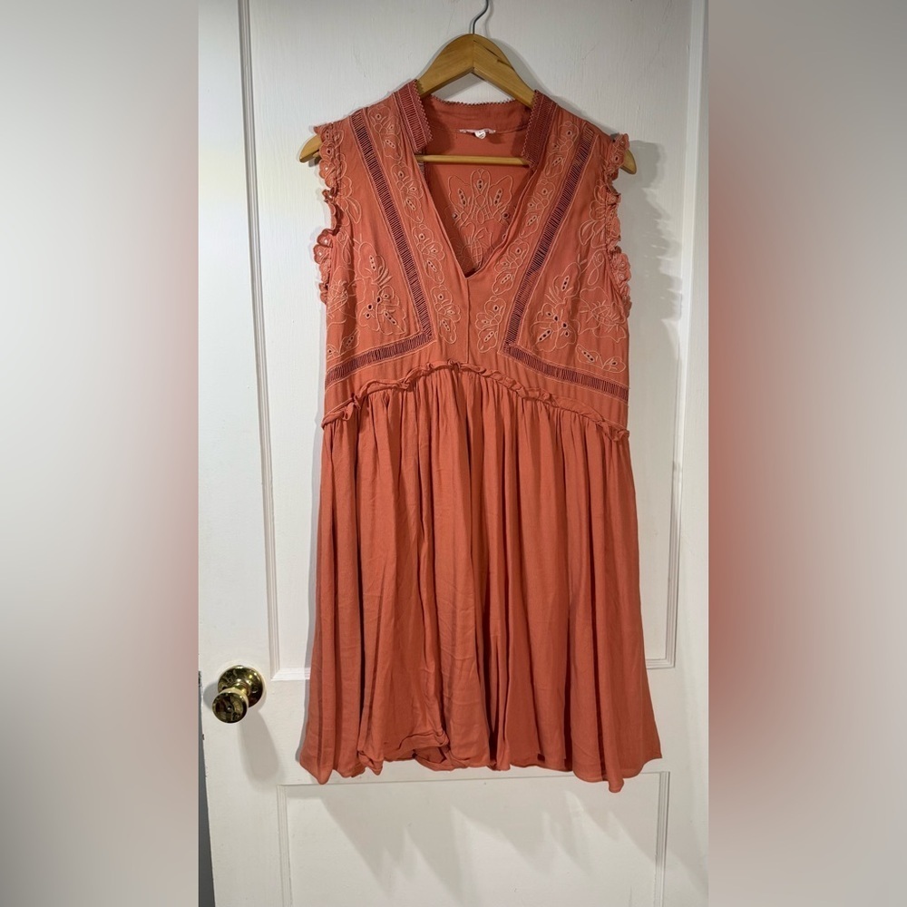 A loves a Embroidered Sleeveless Dress in Coral